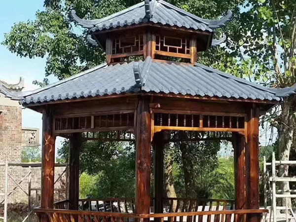 雙層六角樹(shù)脂瓦涼亭